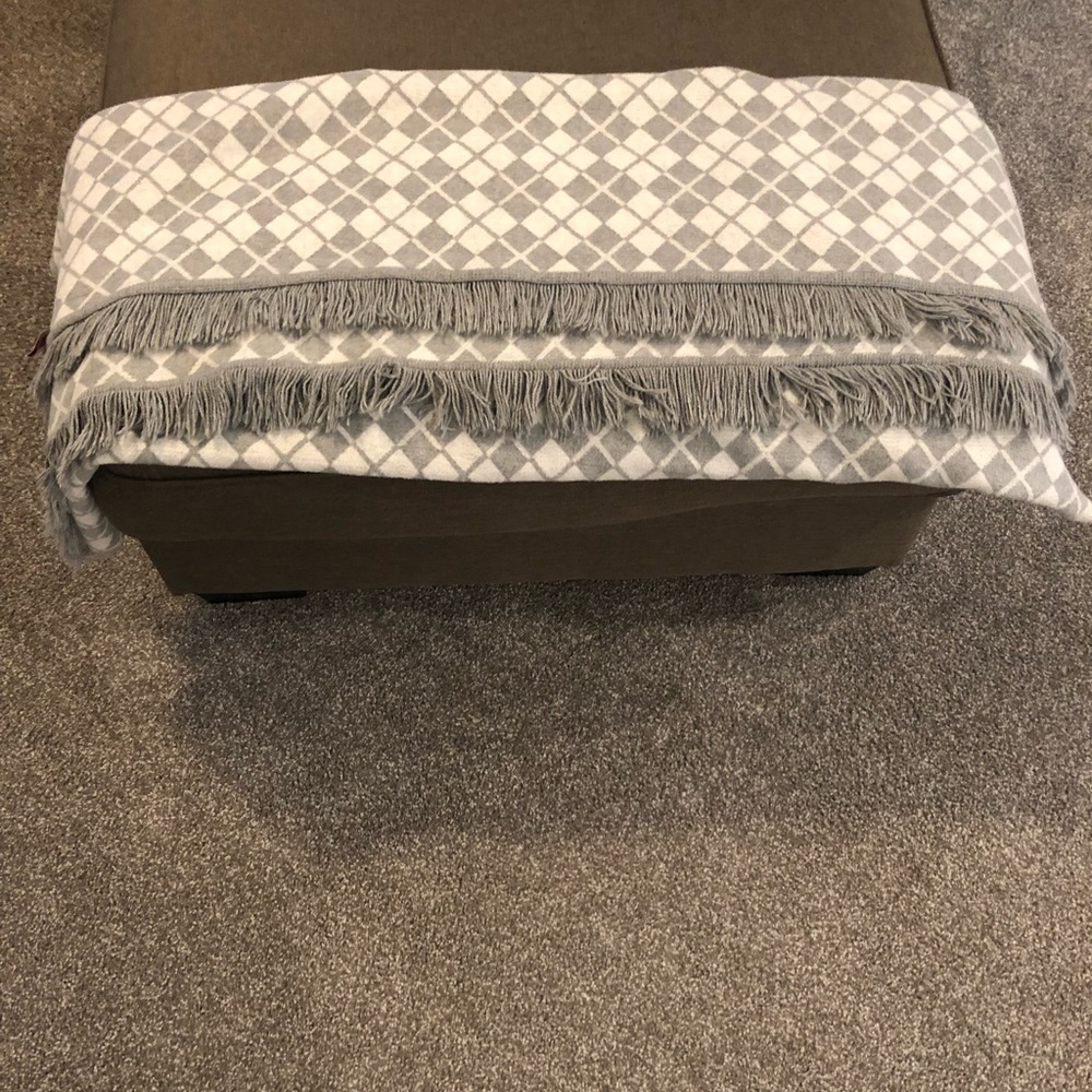 Grey throw blanket